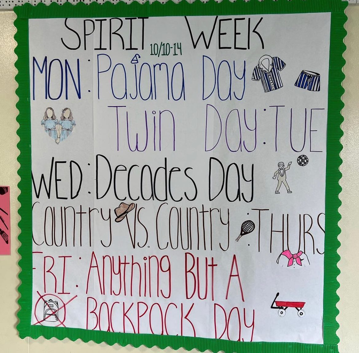 Make sure to show your school spirit by participating in spirit week this week!